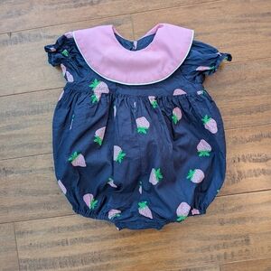 The Beaufort Bonnet Company Pink and Blue Strawberry One Piece